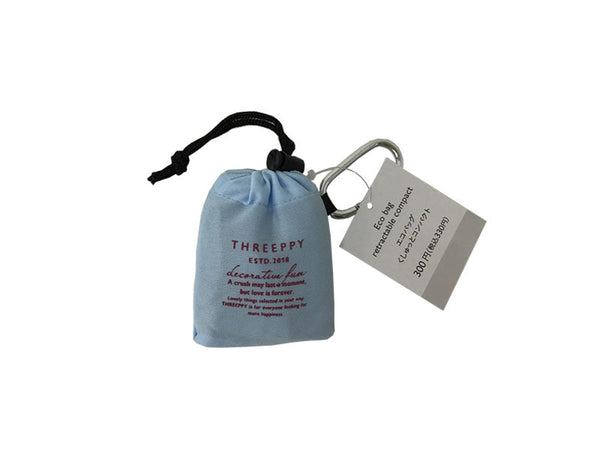 쓰리피(THREEPPY) 에코백 (구김 콤팩트, TP 로고, 라이트블루, W45cm×H57cm)