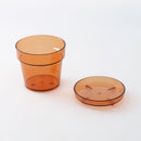 스탠다드프로덕트 트레이 포함 투명 화분(클리어 앰버, 12cm)
