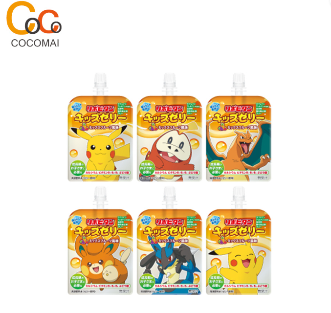 💗Free shipping💗Lipobitan Pokemon Kids Jelly 125g (6 different characters per type)] Four flavors [Mix fruit/ yogurt/ grapes/ peach] Cocomai who is full of nutrients during growth.