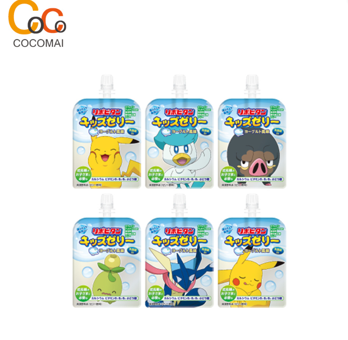 💗Free shipping💗Lipobitan Pokemon Kids Jelly 125g (6 different characters per type)] Four flavors [Mix fruit/ yogurt/ grapes/ peach] Cocomai who is full of nutrients during growth.