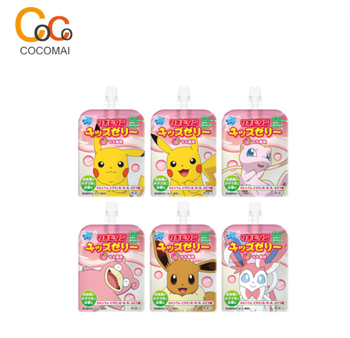 💗Free shipping💗Lipobitan Pokemon Kids Jelly 125g (6 different characters per type)] Four flavors [Mix fruit/ yogurt/ grapes/ peach] Cocomai who is full of nutrients during growth.